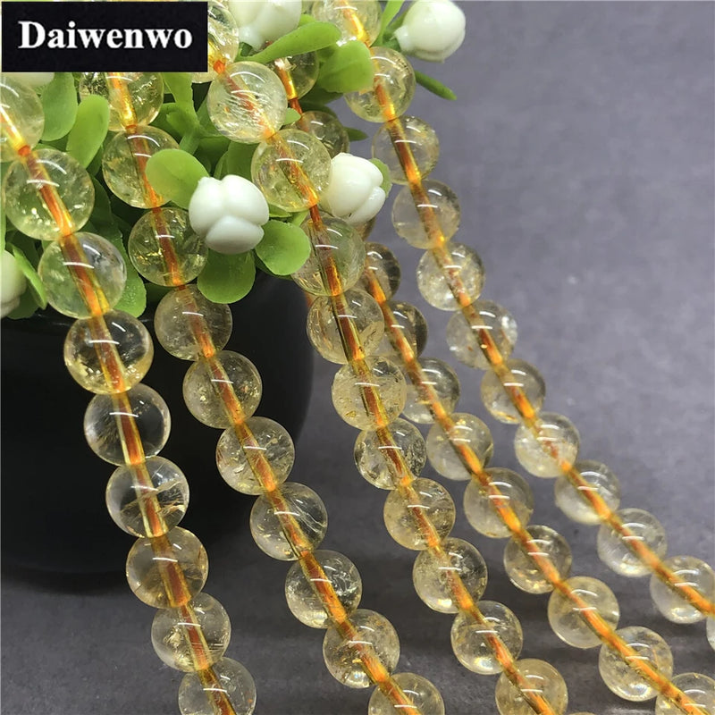 Ice Citrine Beads 100% Natural Loose Stone Diy Bracelet