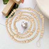 7Ft Wooden Beaded Garland Rustic Natural Holiday Boho Decor