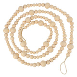 7Ft Wooden Beaded Garland Rustic Natural Holiday Boho Decor