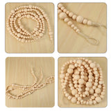 7Ft Wooden Beaded Garland Rustic Natural Holiday Boho Decor