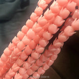 Pink Tulip Resin Powder Flower Loose Bead Strands Jewelry Findings