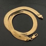 7MM 10MM Snake Chain Flat Herringbone Choker Necklace Hip Hop Jewelry