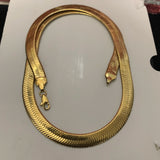 7MM 10MM Snake Chain Flat Herringbone Choker Necklace Hip Hop Jewelry