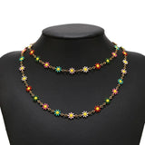 Enamel Daisy Flower Link Chains for Sunglass Handbag Decoration