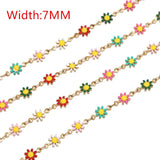 Enamel Daisy Flower Link Chains for Sunglass Handbag Decoration