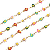 Enamel Daisy Flower Link Chains for Sunglass Handbag Decoration
