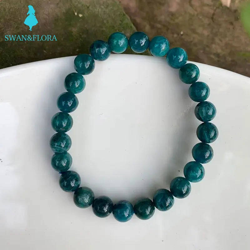 7MM Natural Apatite Beads Bracelet Crystal Gift Woman Round Beads
