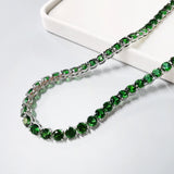 7MM Green Tennis Chain Choker Necklace CZ Stone Hip Hop Jewelry