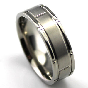 7MM Titanium Wedding Band Unisex Anniversary Ring TI008RM