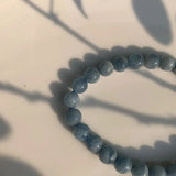 7MM Aquamarine Beads Bracelet AAAAA Gift Woman