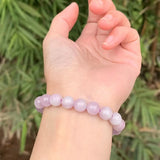7MM Natural Spodumene Kunzite Bracelet Titanium Beads From Brazil