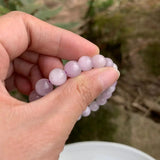 7MM Natural Spodumene Kunzite Bracelet Titanium Beads From Brazil