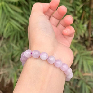 7MM Natural Spodumene Kunzite Bracelet Titanium Beads From Brazil