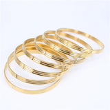 Stainless Steel Bangle Charm Bracelet Set for Women