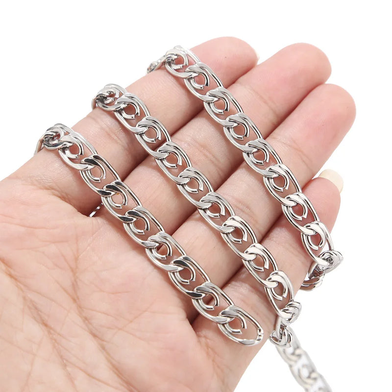 7MM 2M/5M Stainless Steel Silver Chain