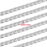 7MM 2M/5M Stainless Steel Silver Chain