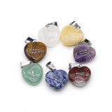 7PC Natural Stone Pendant Clear Quartz Yellow Jade Amethyst Healing Crystal