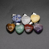 7PC Natural Stone Pendant Clear Quartz Yellow Jade Amethyst Healing Crystal