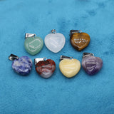7PC Natural Stone Pendant Clear Quartz Yellow Jade Amethyst Healing Crystal