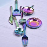 7PC Rainbow Alloy Tableware Charms Jewelry Making Accessories