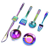 7PC Rainbow Alloy Tableware Charms Jewelry Making Accessories