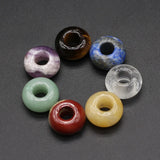 7PC Natural Crystal Stone Abacus Beads Amethyst Tiger Eye Small Hole Round