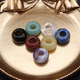 7PC Natural Crystal Stone Abacus Beads Amethyst Tiger Eye Small Hole Round