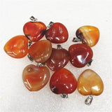 7PCS Crack Agate Stone Pendants Heart Shape 20MM Women's Jewelry Making