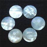 7PCS 25MM Faceted Sea Water Mother Of Pearl Cabochons Round Shape Beads