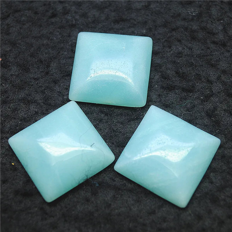 7PCS Amazonite Stone Cabochons 12X12MM-22X22MM Square Shape DIY Jewelry Masaic