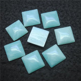 7PCS Amazonite Stone Cabochons 12X12MM-22X22MM Square Shape DIY Jewelry Masaic