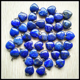 7PCS Lapis Lazul Heart Pendants Charms for DIY Jewelry