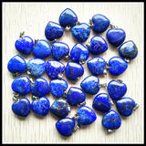 7PCS Lapis Lazul Heart Pendants Charms for DIY Jewelry