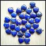 7PCS Lapis Lazul Heart Pendants Charms for DIY Jewelry