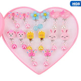 7 Pairs Kids Ear Clip Cartoon Animal Baby Ear Clip No Piercing Earring
