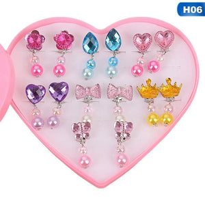 7 Pairs Kids Ear Clip Cartoon Animal Baby Ear Clip No Piercing Earring