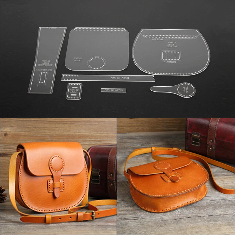 7Pcs Acrylic Leather Tool Template Shoulder Bag Pattern Stencil