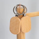 7Pcs Wooden Key Tag Key Chain Rectangle Wood Blanks Keyrings