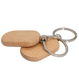 7Pcs Wooden Key Tag Key Chain Rectangle Wood Blanks Keyrings