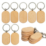 7Pcs Wooden Key Tag Key Chain Rectangle Wood Blanks Keyrings