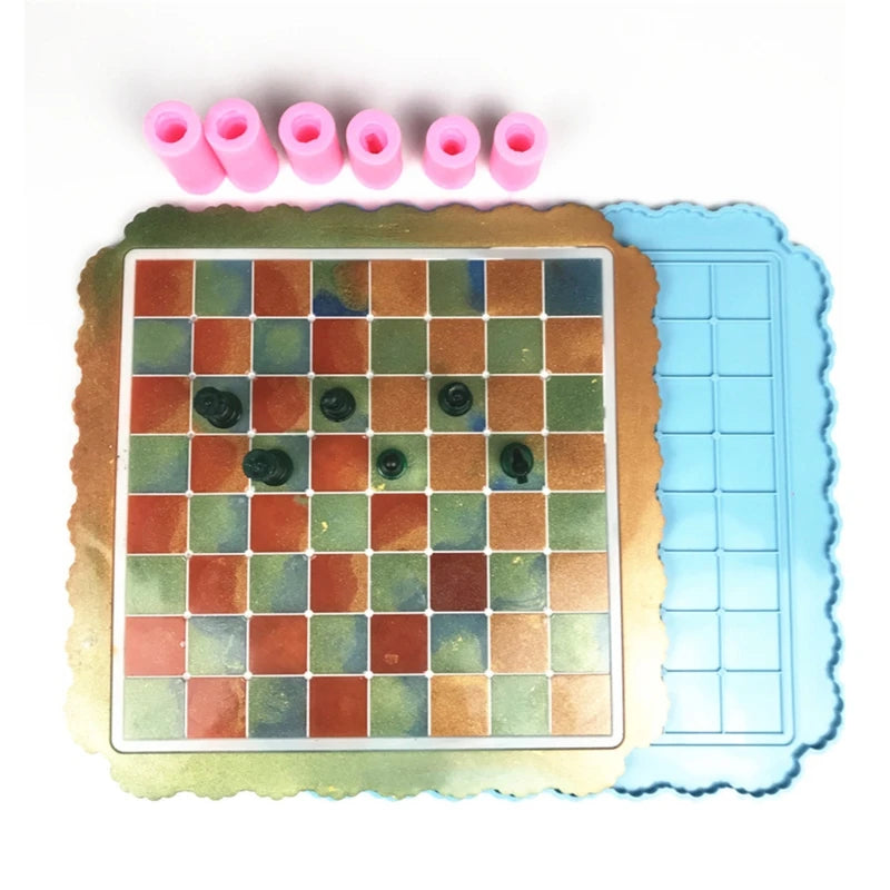 7Pcs Chess Board Chess Piece Resin Mold DIY Craft Making Tool