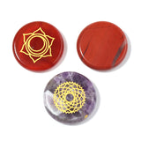 7Pcs Natural Stone Beads 25mm Diameter Colorful Charms for Bracelets