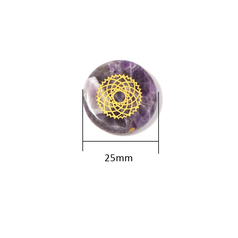 7Pcs Natural Stone Beads 25mm Diameter Colorful Charms for Bracelets