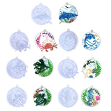 7pcs Marine Animal Keychain Silicone Molds for Pendant Mold