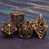 7Pcs Mini Hollow Metal Set for Role Playing Game,Bronze