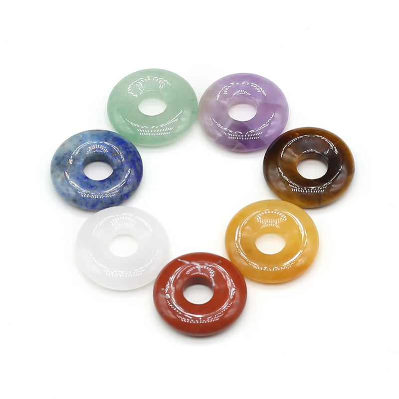 7Pcs Natural Stone Abacus Beads for Jewelry 18mm