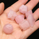 7Pcs Natural Stone Loose Beads Rose Quartz for Drinks
