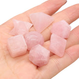 7Pcs Natural Stone Loose Beads Rose Quartz for Drinks