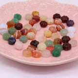 7Pcs Natural Stone Flat Flower Pendant Beads DIY Jewelry Making