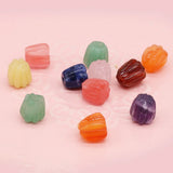 7Pcs Natural Stone Flat Flower Pendant Beads DIY Jewelry Making